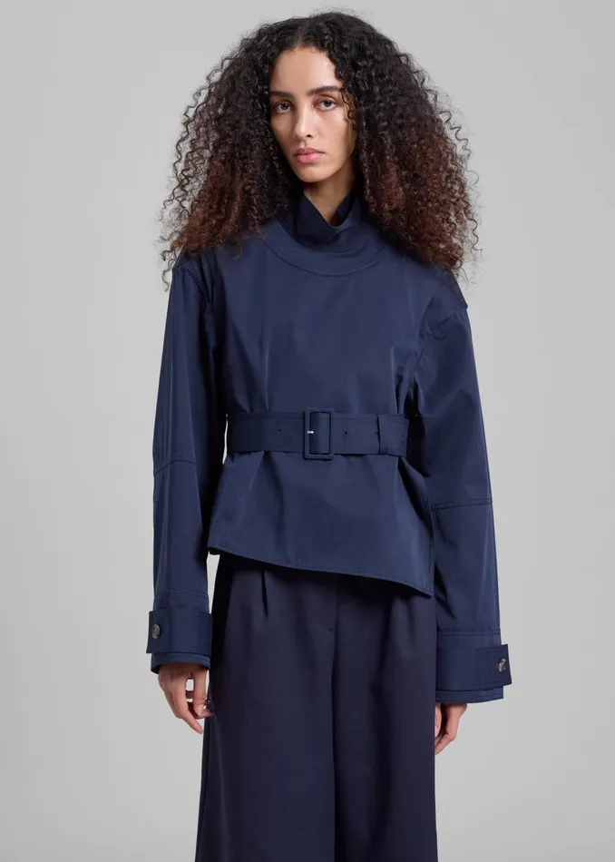 Women Jw Anderson Wrap Trench Jacket 8211 Navy The Frankie Shop Outerwear
