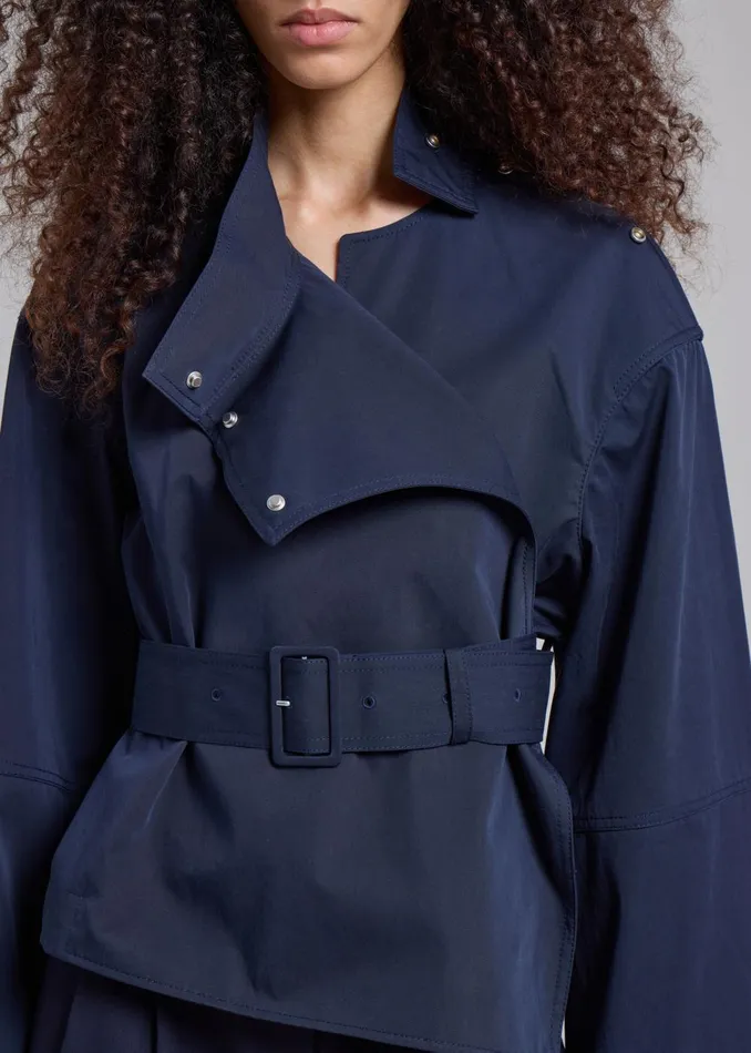 Women Jw Anderson Wrap Trench Jacket 8211 Navy The Frankie Shop Outerwear