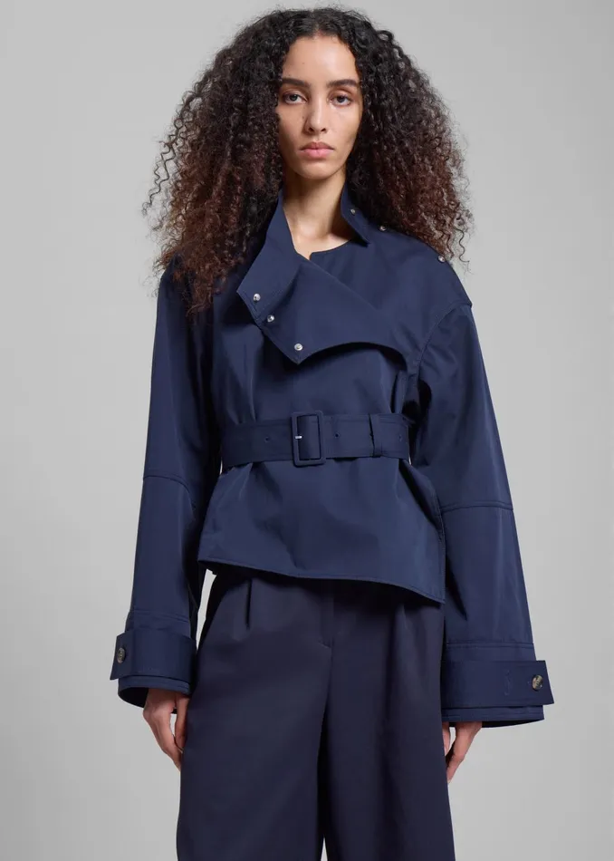 Women Jw Anderson Wrap Trench Jacket 8211 Navy The Frankie Shop Outerwear