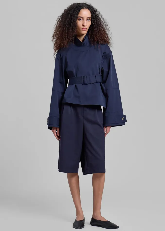 Women Jw Anderson Wrap Trench Jacket 8211 Navy The Frankie Shop Outerwear