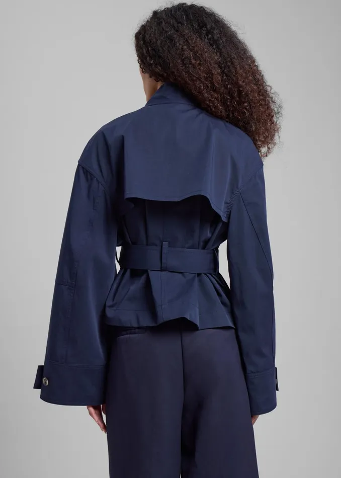 Women Jw Anderson Wrap Trench Jacket 8211 Navy The Frankie Shop Outerwear