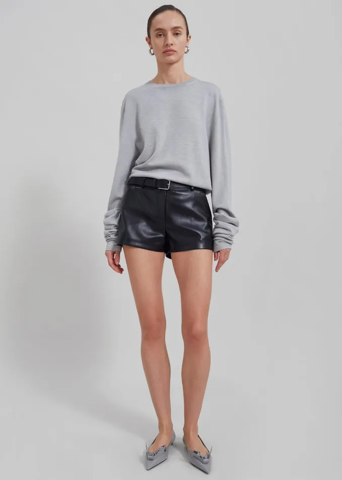 Women Kate Faux Leather Shorts 8211 Black The Frankie Shop Bottoms