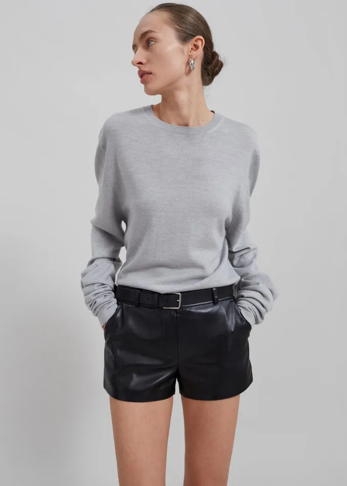 Women Kate Faux Leather Shorts 8211 Black The Frankie Shop Bottoms