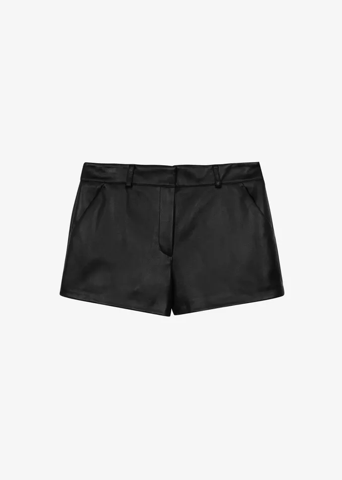 Women Kate Faux Leather Shorts 8211 Black The Frankie Shop Bottoms