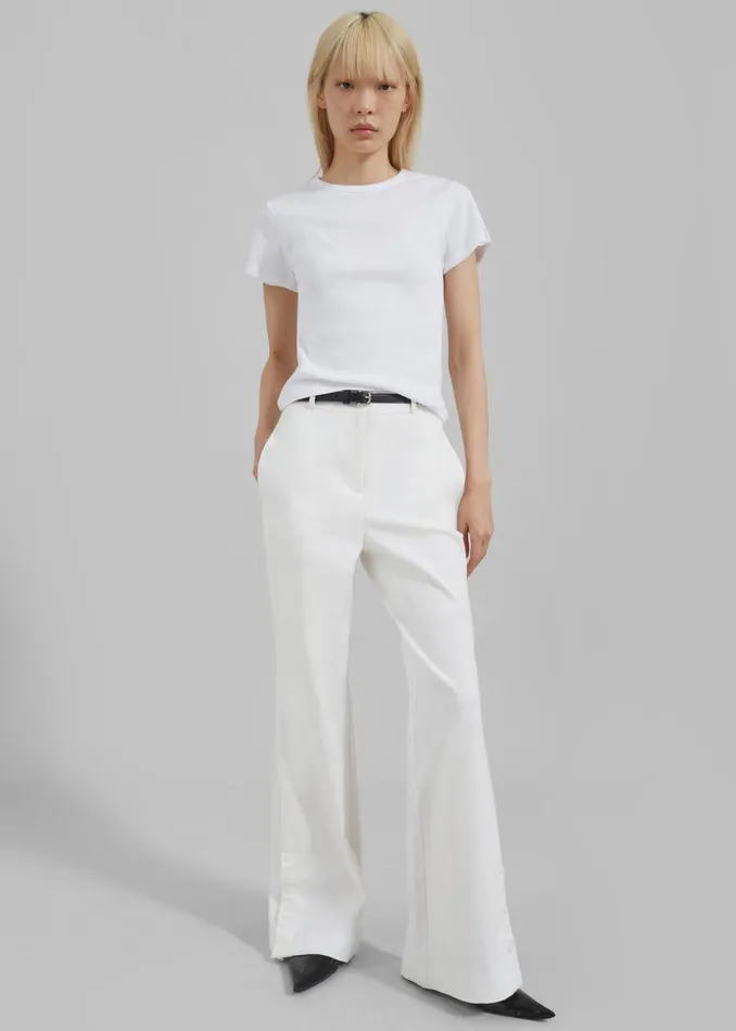 Women Kellen Baby Tee 8211 White The Frankie Shop Tops