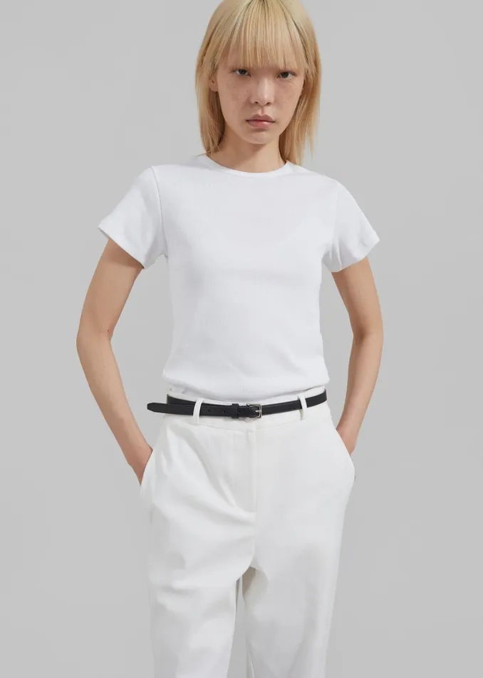 Women Kellen Baby Tee 8211 White The Frankie Shop Tops