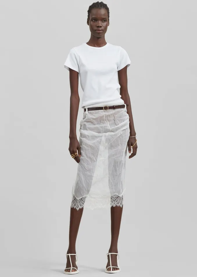 Women Kellen Baby Tee 8211 White The Frankie Shop Tops