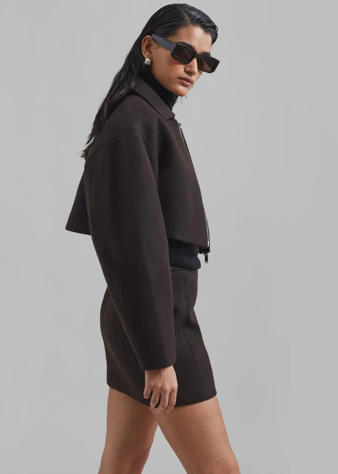 Women Kerrigan Wool Mini Skirt 8211 Brown The Frankie Shop Bottoms