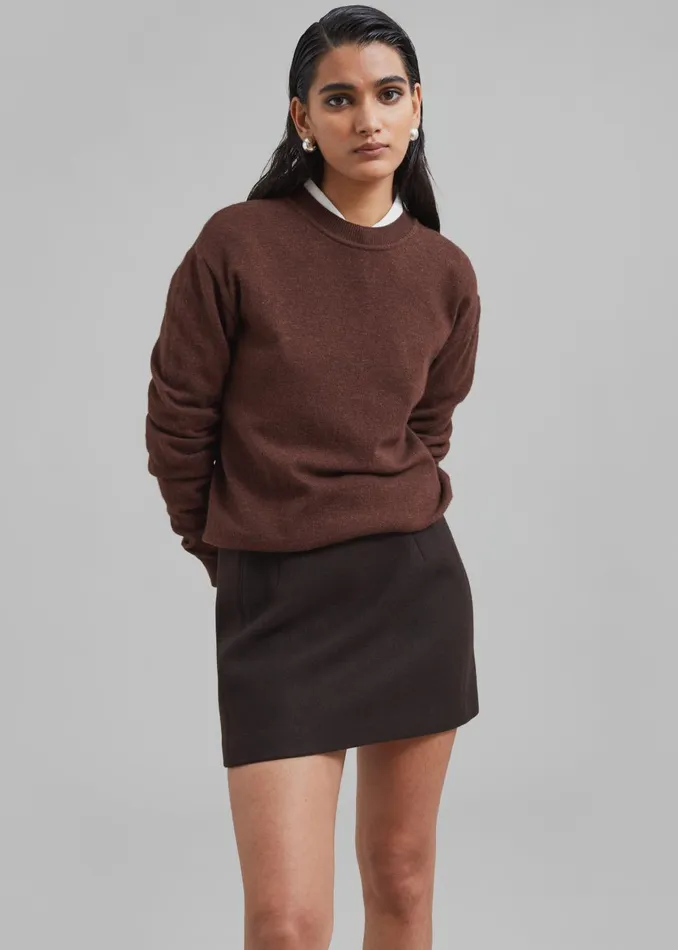 Women Kerrigan Wool Mini Skirt 8211 Brown The Frankie Shop Bottoms