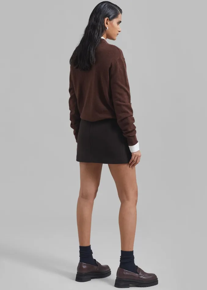 Women Kerrigan Wool Mini Skirt 8211 Brown The Frankie Shop Bottoms