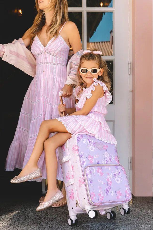 WomenKids Bags and Travel LoveShackFancy State Logan CarryOn Suitcase Happy Thoughts WomenKids Bags and Travel LoveShackFancy State Logan CarryOn Suitcase Happy Thoughts