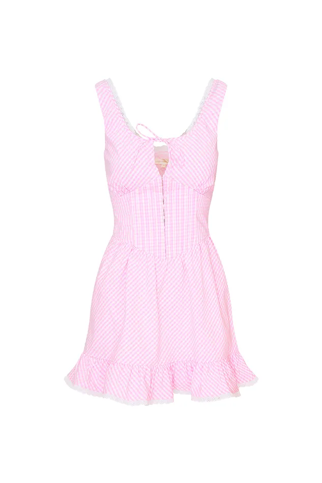 WomenKids Dresses LoveShackFancy Ceronne Gingham Cotton Mini Dress Sunkissed Rose WomenKids Dresses LoveShackFancy Ceronne Gingham Cotton Mini Dress Sunkissed Rose