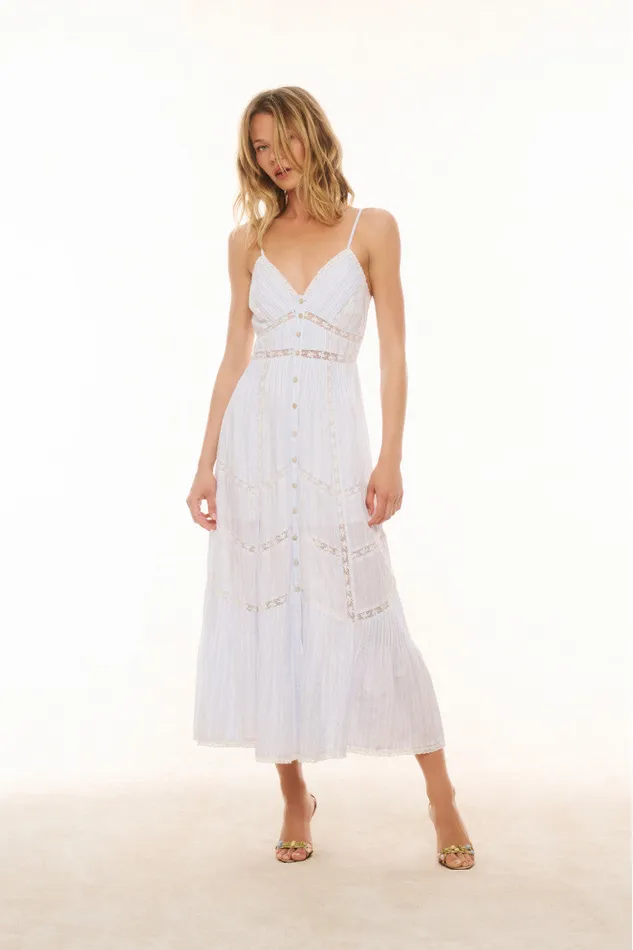 WomenKids Dresses LoveShackFancy Esilda Cotton Midi Dress Vintage Voyage