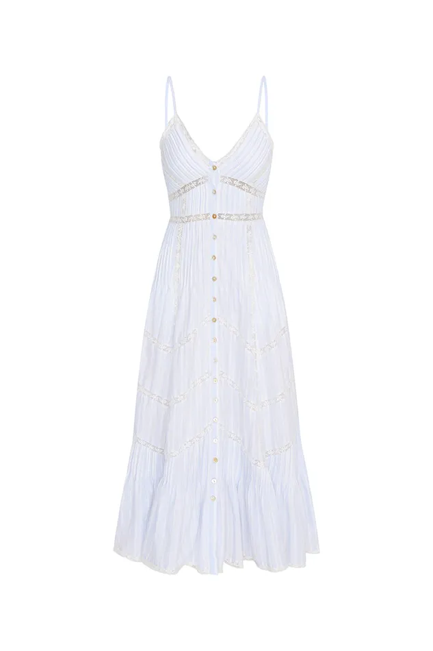 WomenKids Dresses LoveShackFancy Esilda Cotton Midi Dress Vintage Voyage