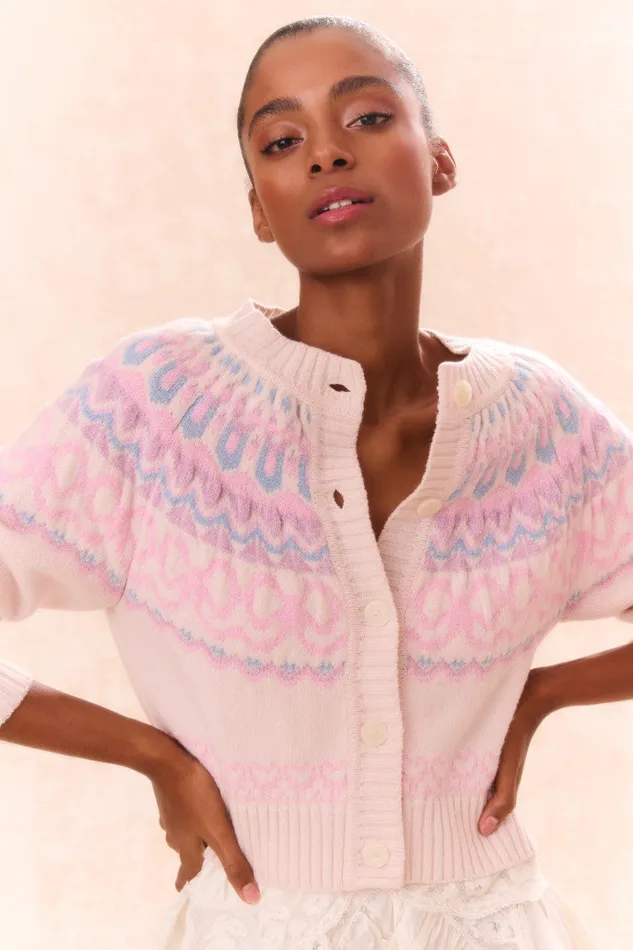 WomenKids Sweaters LoveShackFancy Shantae Wool Knit Cardigan Confetti Cake