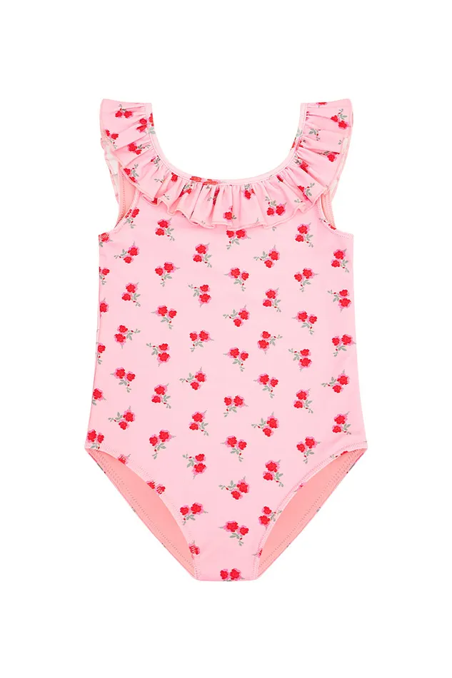 WomenKids Swim LoveShackFancy Girls Cherry Junip One Piece Swimsuit Cherry Pink