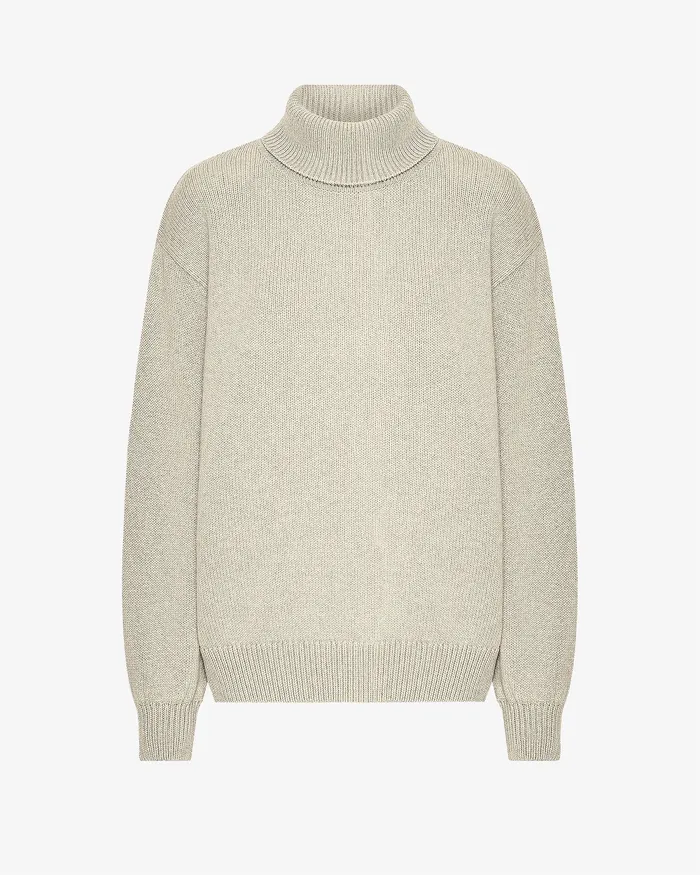 Women Knit Sweaters Colorfulstandard Merino Wool Turtleneck 8211 Ivory White