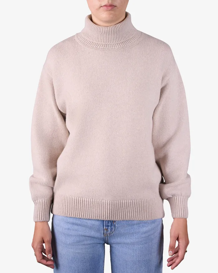 Women Knit Sweaters Colorfulstandard Merino Wool Turtleneck 8211 Ivory White