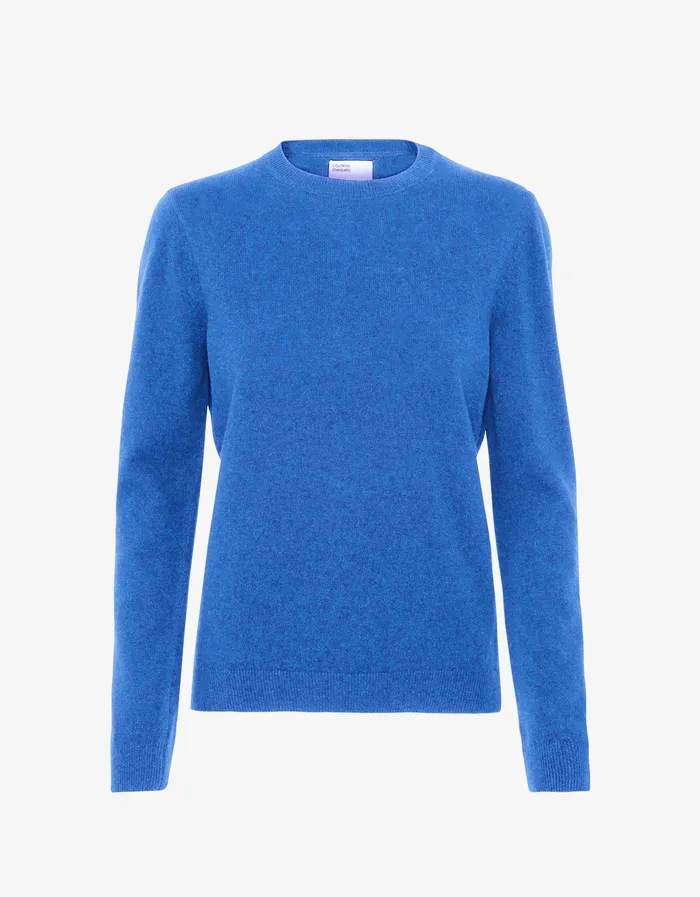 Women Knit Sweaters Colorfulstandard Women Light Merino Wool Crew 8211 Pacific Blue
