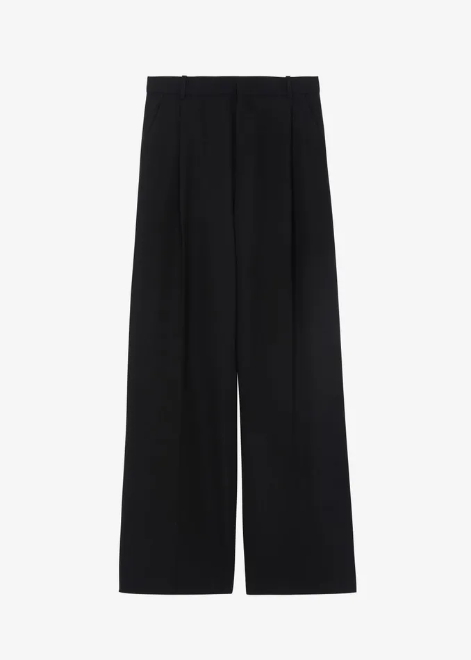 Women Lillian Wide Trousers 8211 Black The Frankie Shop Bottoms