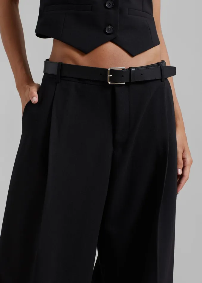Women Lillian Wide Trousers 8211 Black The Frankie Shop Bottoms