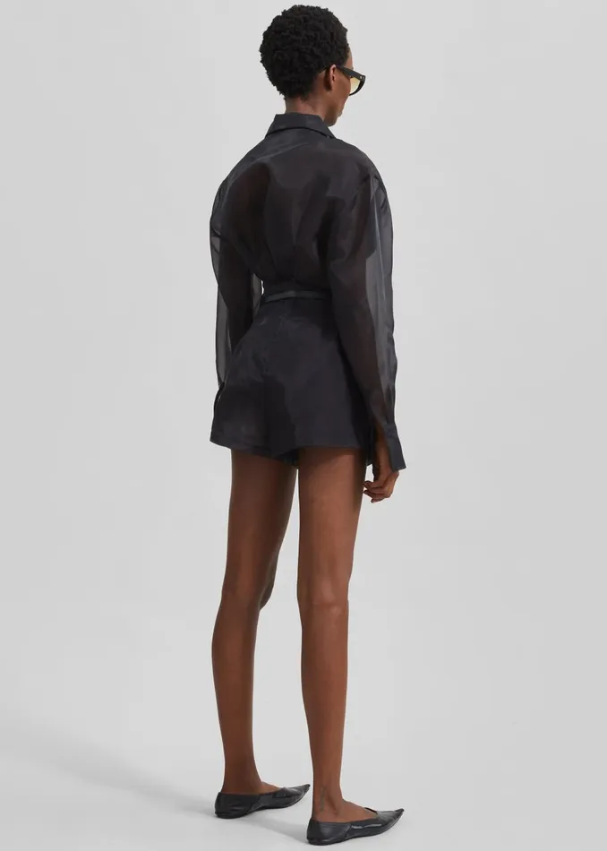 Women Lise Sheer Blazer 8211 Black The Frankie Shop Outerwear