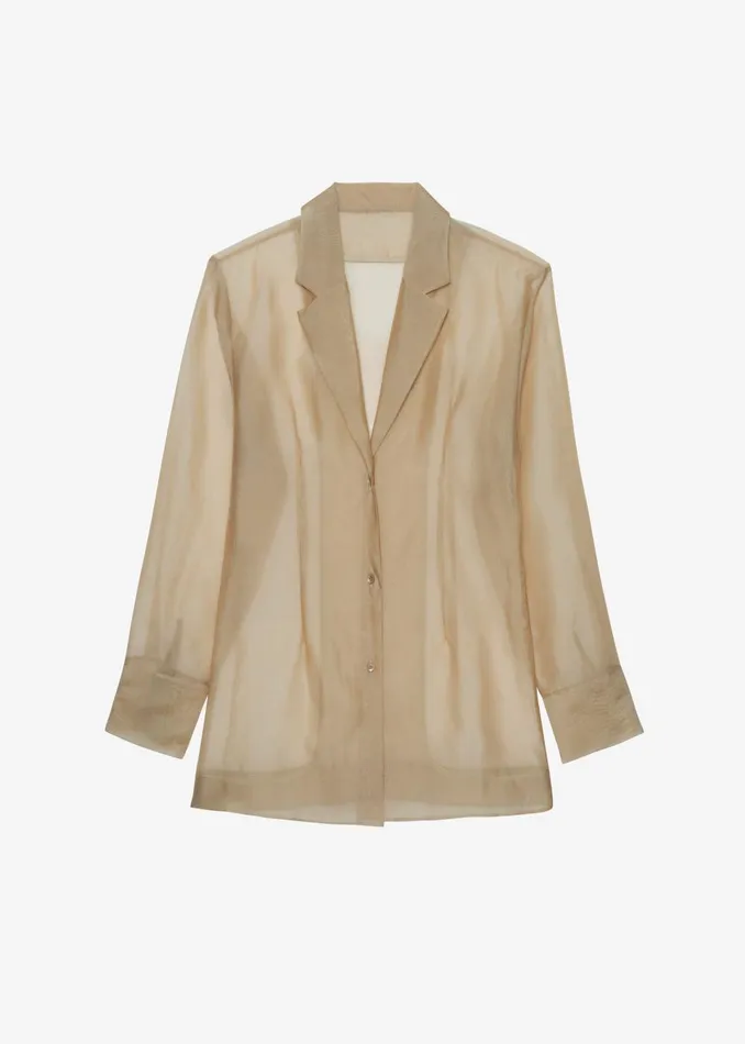 Women Lise Sheer Blazer 8211 Desert Sand The Frankie Shop Outerwear