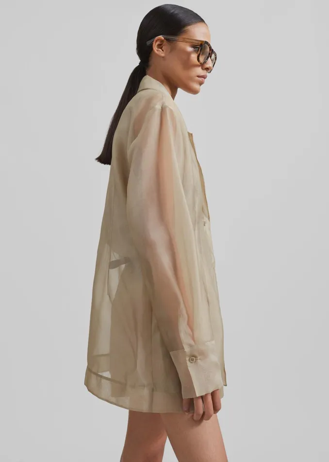 Women Lise Sheer Blazer 8211 Desert Sand The Frankie Shop Outerwear