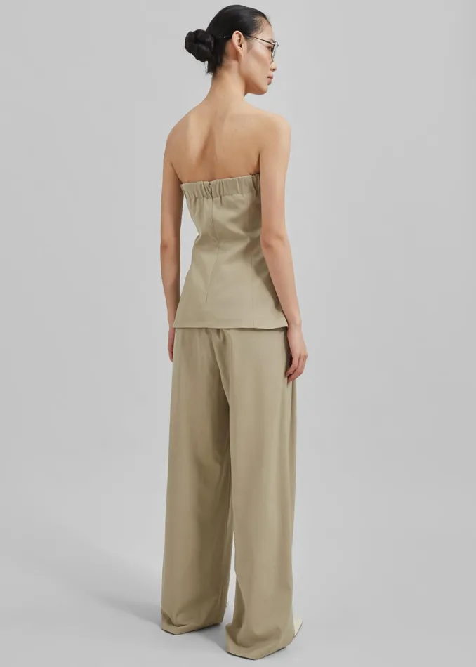 Women Livvy Strapless Vest 8211 Beige The Frankie Shop Tops