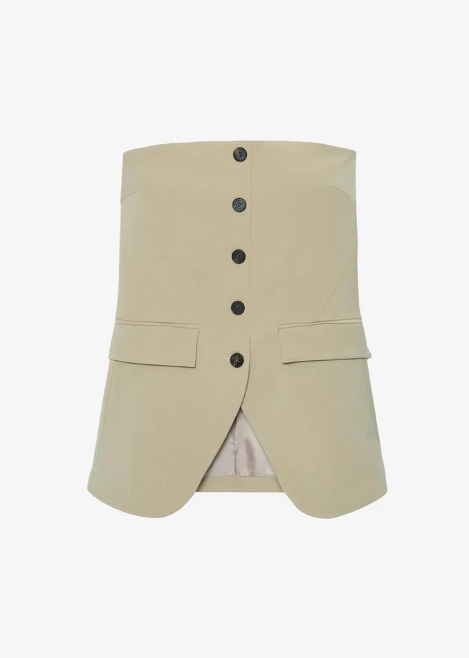 Women Livvy Strapless Vest 8211 Beige The Frankie Shop Tops