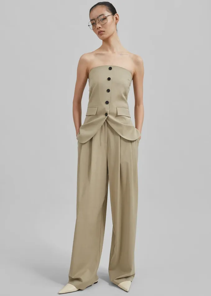 Women Livvy Strapless Vest 8211 Beige The Frankie Shop Tops