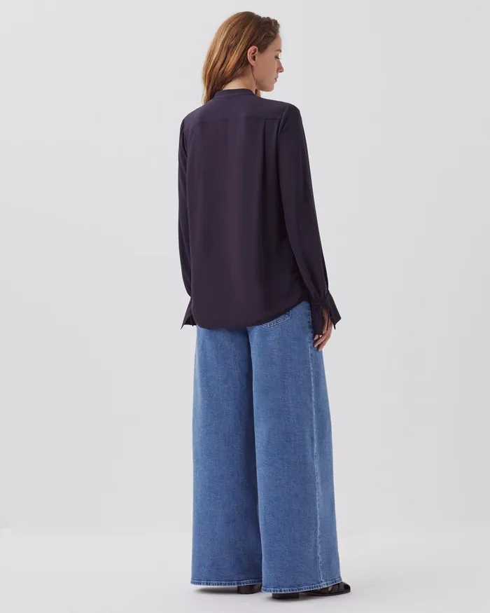 Women LongSleeve Silky Shirt Night Sky Comptoir Des Cotonniers Blouses and Shirts and Tops Women LongSleeve Silky Shirt Night Sky Comptoir Des Cotonniers Blouses and Shirts and Tops