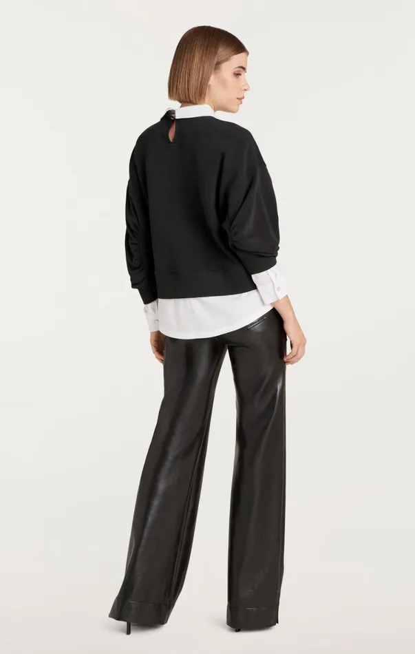 Women Long Sleeve Tops Cinq Sept Heatset Paris 57 Justina Pullover Blackwhite
