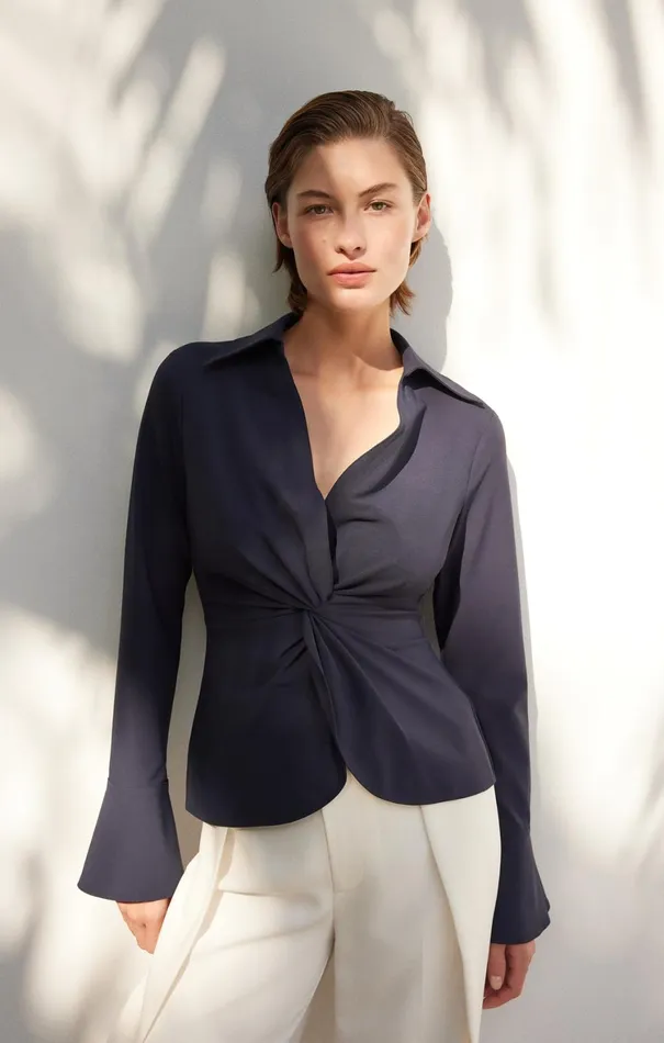 Women Long Sleeve Tops Cinq Sept Mckenna Top Navy