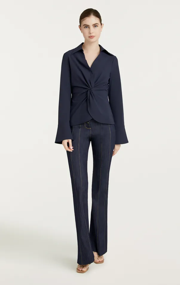 Women Long Sleeve Tops Cinq Sept Mckenna Top Navy