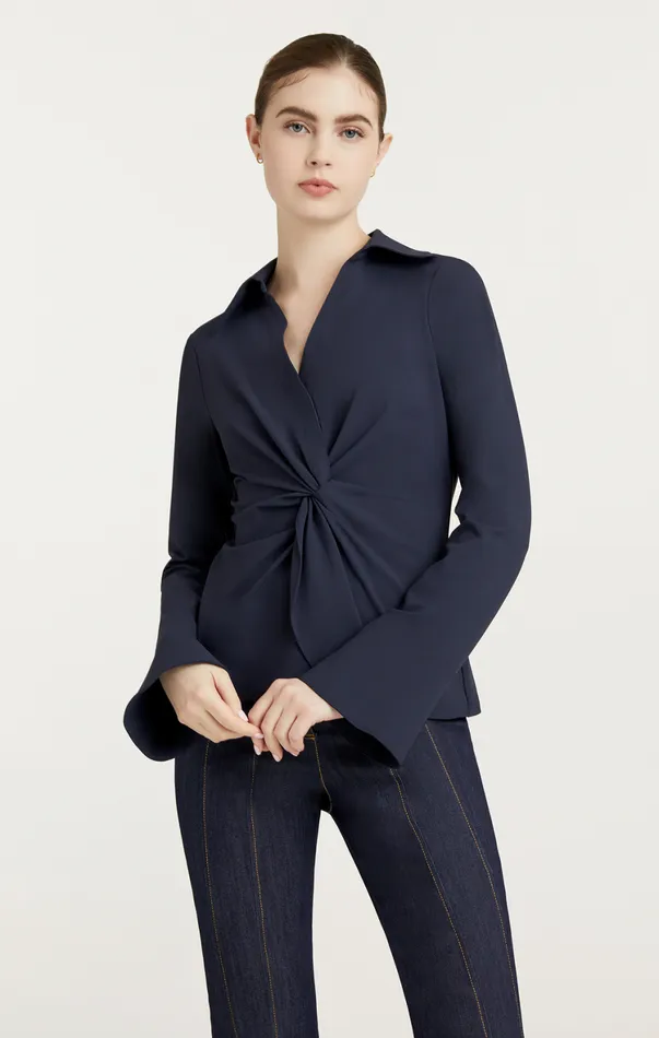 Women Long Sleeve Tops Cinq Sept Mckenna Top Navy