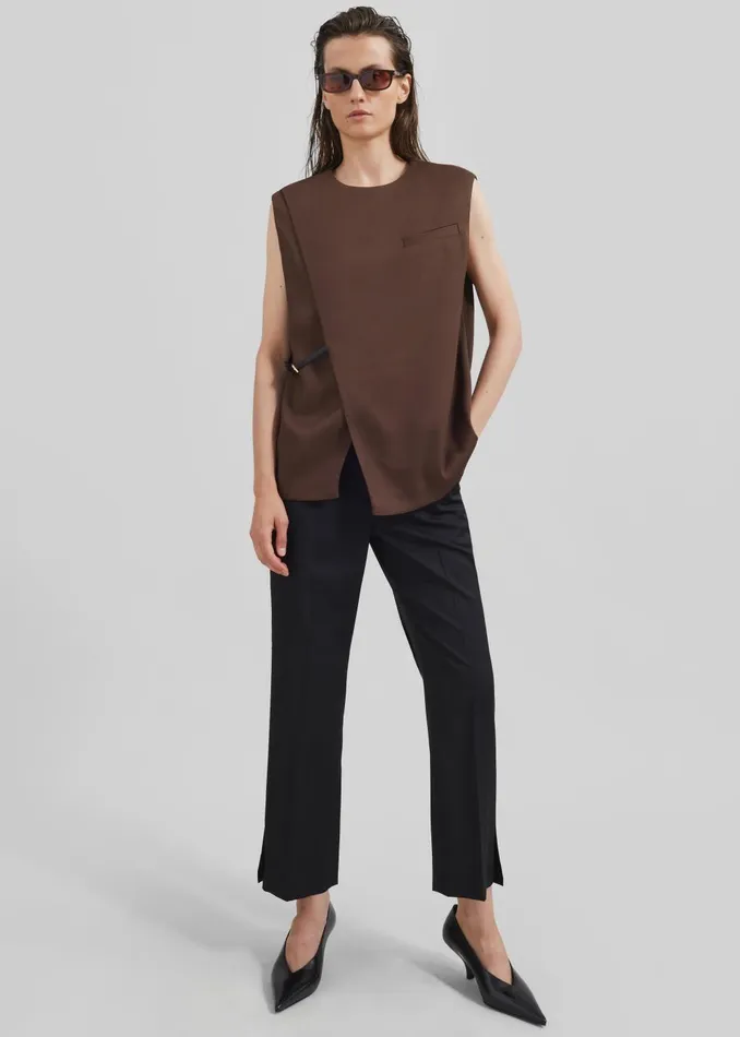 Women Loulou Studio Dorkas Pants 8211 Black The Frankie Shop Bottoms