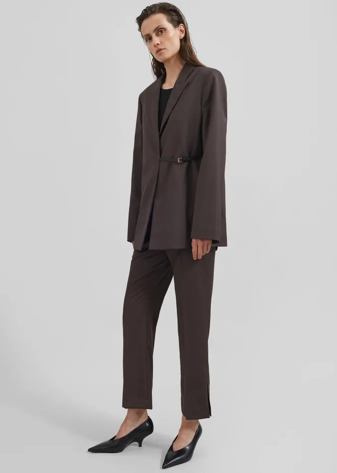 Women Loulou Studio Dorkas Pants 8211 Choco The Frankie Shop Bottoms