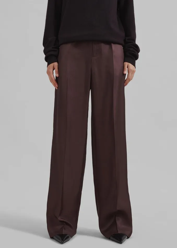 Women Loulou Studio Fafila Pants 8211 Choco The Frankie Shop Bottoms