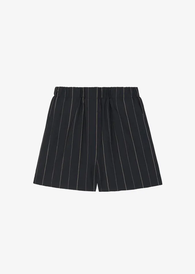 Women Lui Boxer Shorts 8211 BlackBeige Stripe The Frankie Shop Bottoms