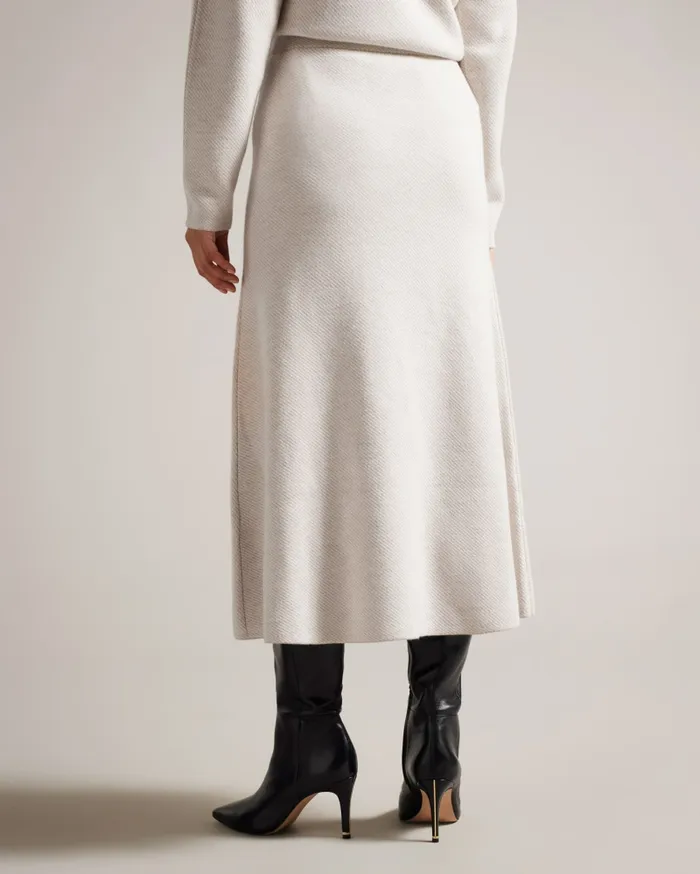 Women LYDLEE 8211 Wool Blend Knitted Midi Skirt Natural Ted Baker Skirts Women LYDLEE 8211 Wool Blend Knitted Midi Skirt Natural Ted Baker Skirts