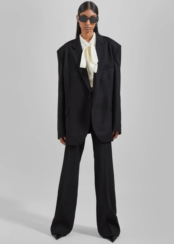 Women Lyra Oversized Blazer 8211 Black The Frankie Shop Outerwear