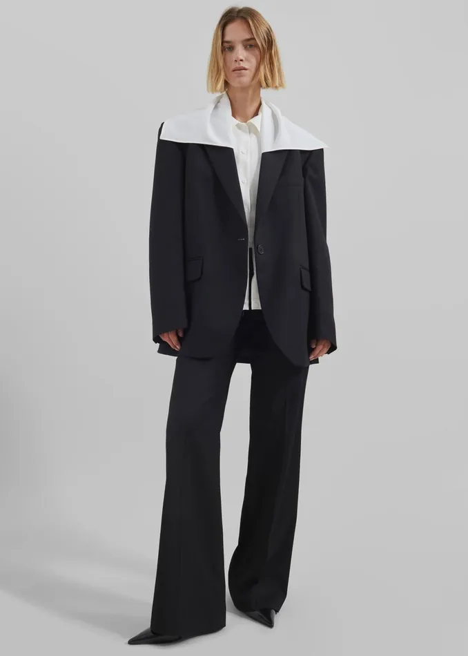 Women Lyra Oversized Blazer 8211 Black The Frankie Shop Outerwear