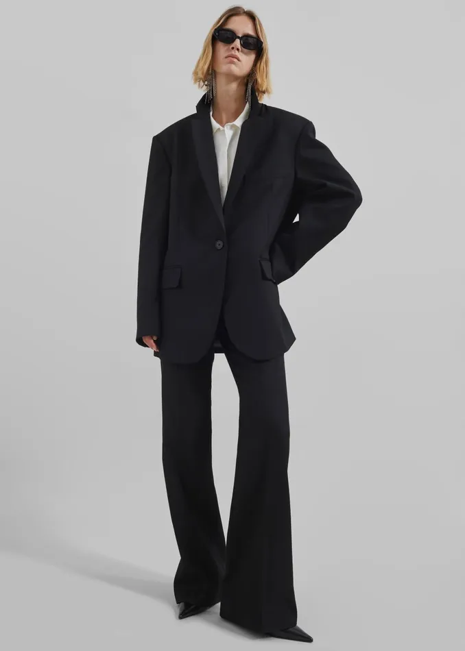 Women Lyra Oversized Blazer 8211 Black The Frankie Shop Outerwear