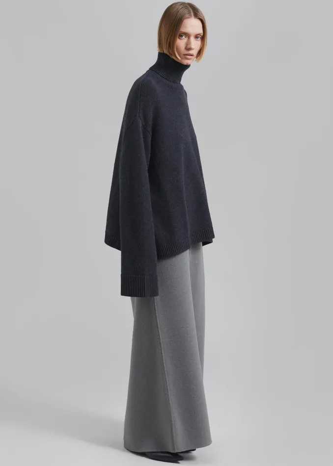 Women Malvo Long Wool Pencil Skirt 8211 Grey The Frankie Shop Bottoms