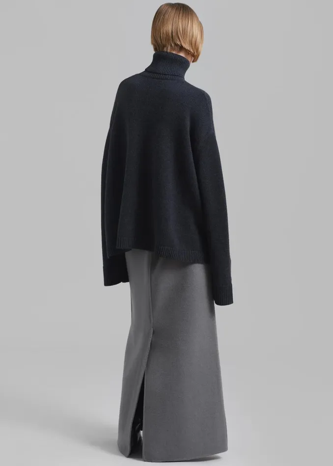 Women Malvo Long Wool Pencil Skirt 8211 Grey The Frankie Shop Bottoms