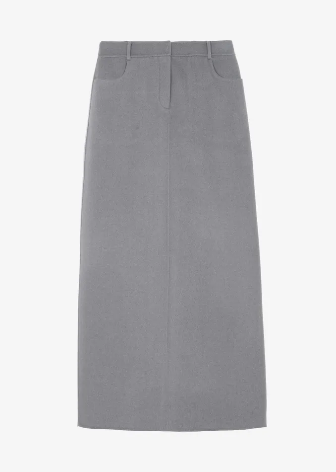 Women Malvo Long Wool Pencil Skirt 8211 Grey The Frankie Shop Bottoms