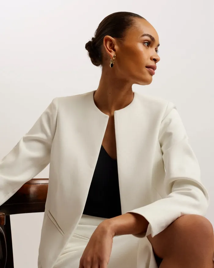 Women MANABUJ 8211 Cropped Tailored Open Jacket White Ted Baker Coats and Jackets Women MANABUJ 8211 Cropped Tailored Open Jacket White Ted Baker Coats and Jackets