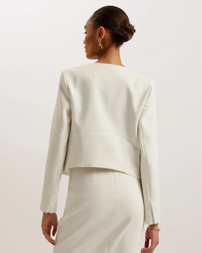 Women MANABUJ 8211 Cropped Tailored Open Jacket White Ted Baker Coats and Jackets Women MANABUJ 8211 Cropped Tailored Open Jacket White Ted Baker Coats and Jackets