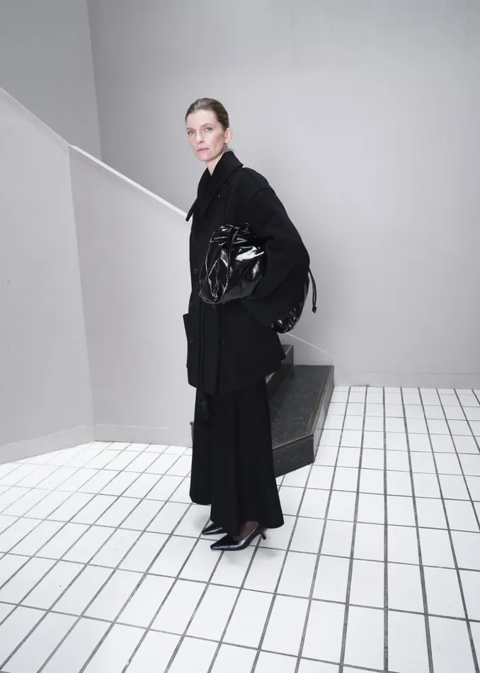 Women Marian Oversized Peacoat 8211 Black The Frankie Shop Outerwear